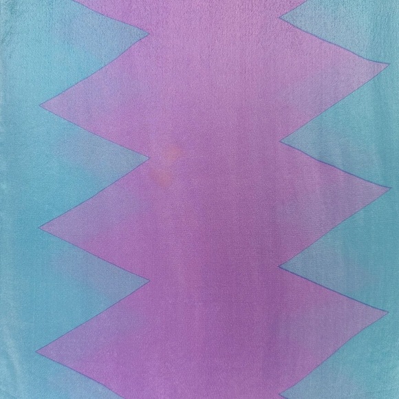 Vintage Blue & Purple Zig Zag Silk Scarf - Picture 9 of 10